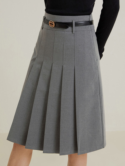 LS_Classic half pleated skirt