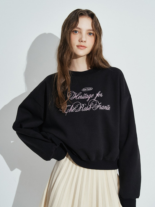 Romantic Embroidery Sweatshirt [Black]