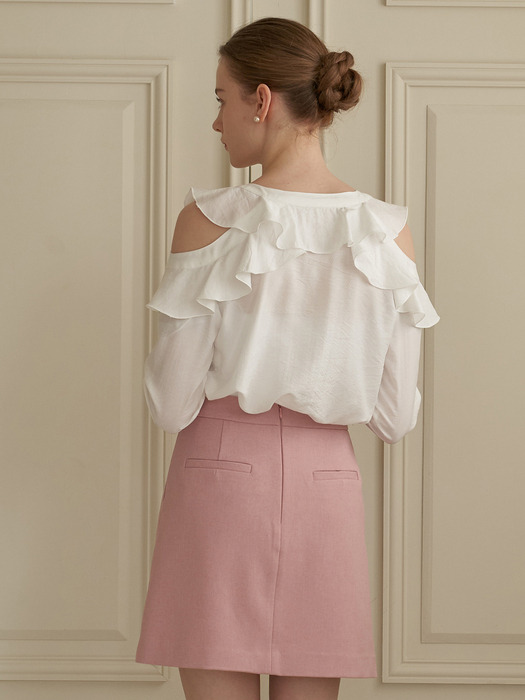 shoulder frill blouse WH