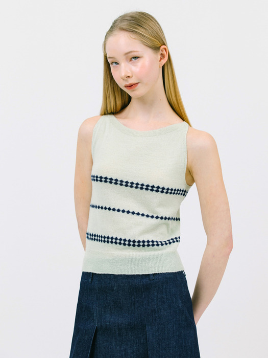 slim knit sleeveless_mint