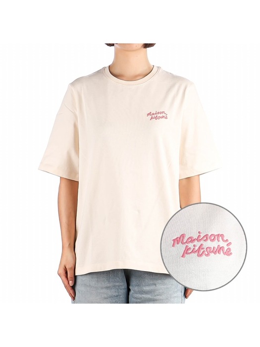 24SS (MW00126KJ0119 FRESH COTTON) 여성 핸드라이팅 반팔 티셔츠