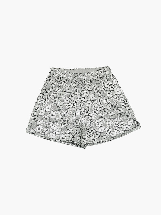 Flower Jacquard Shorts (Silver)