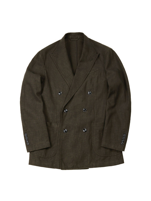 6B Linen Washed Double Jacket (Brown)