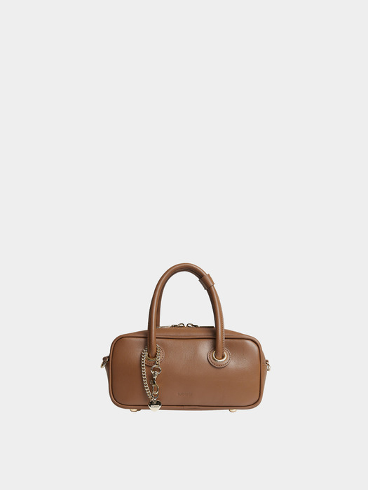 SOFT MINI BOSTON BAG, BROWN