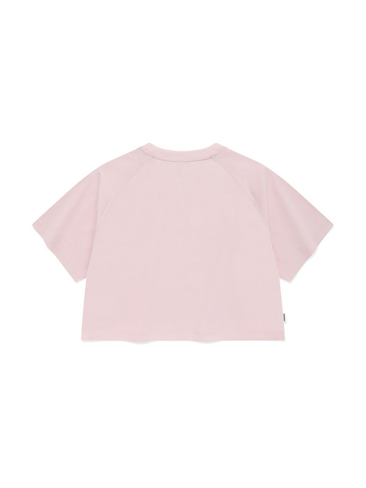우먼 아이스 스트링 크롭 티셔츠 라이트 핑크