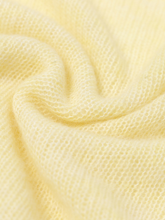Alpaca Blend Sheer Knit Top (Yellow)