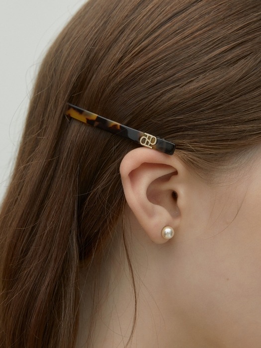 straight cellulose hair pin - brown