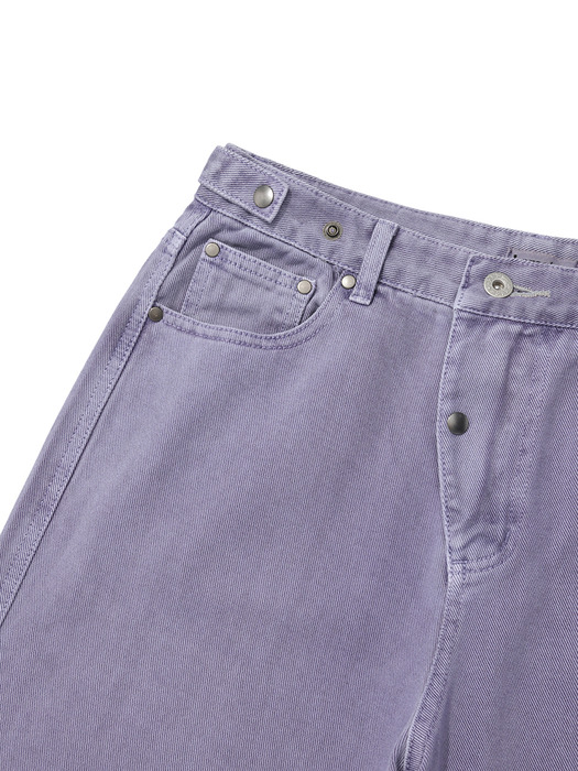 Latch tapered twill pants / Washed purple