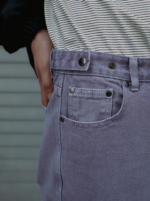 Latch tapered twill pants / Washed purple