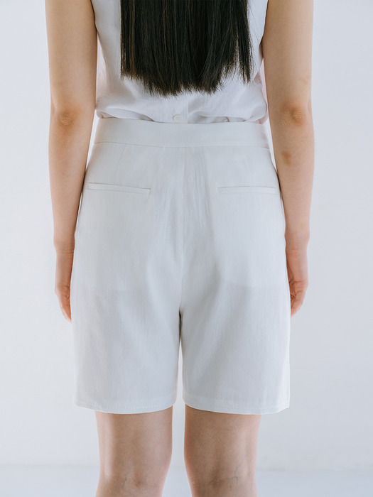 LINEN BLEND EMBROIDERY SHORTS_OFF WHITE