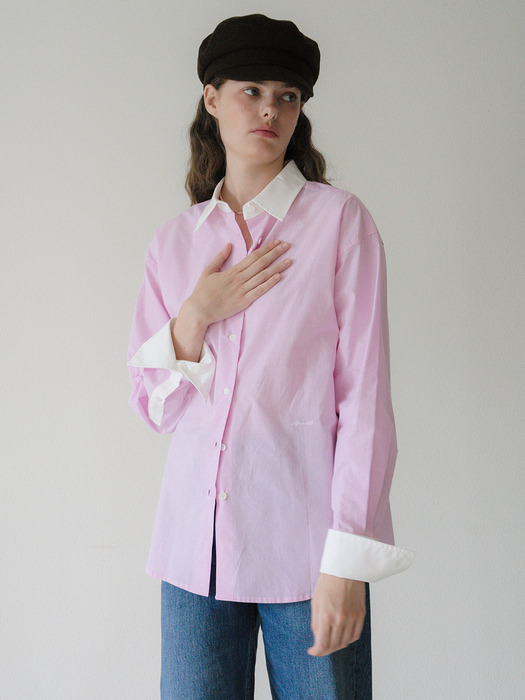 U Coloration Cuffs Point Shirt_3colors