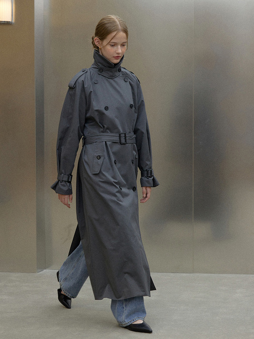 [3차] Para double trench coat (Deep grey)