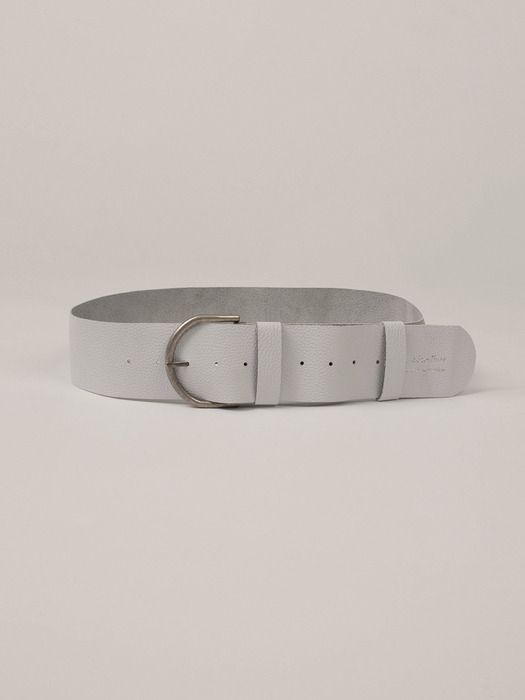 COW LEATHER WIDE BELT_WHITE