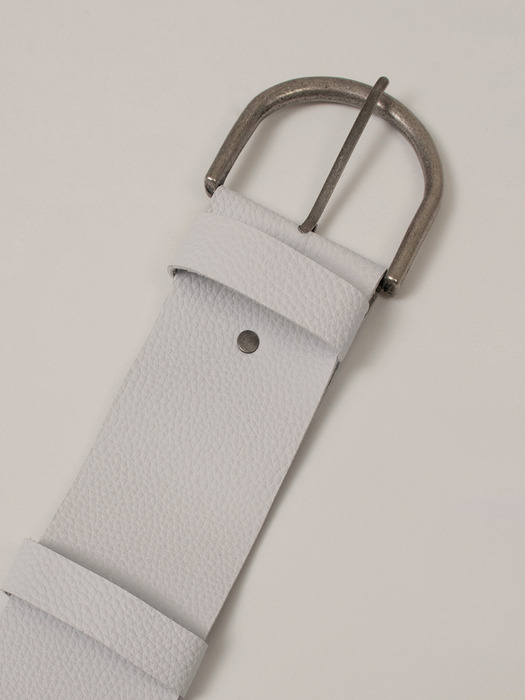 COW LEATHER WIDE BELT_WHITE