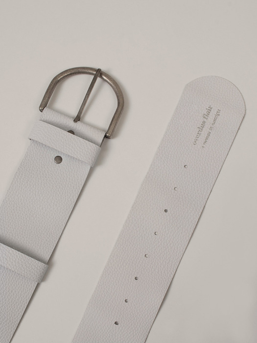 COW LEATHER WIDE BELT_WHITE