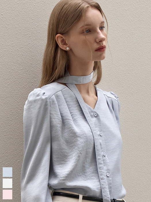 실키 타이 블라우스 3컬러 j1556