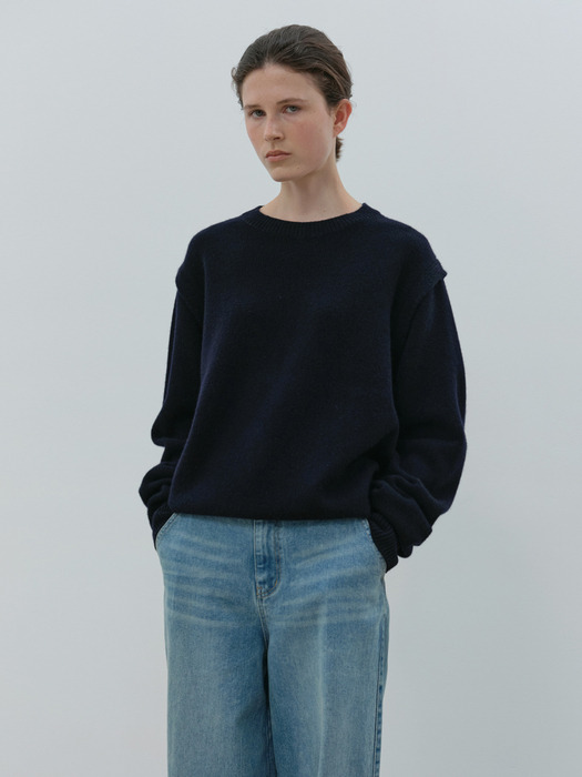 wool sweater (navy)