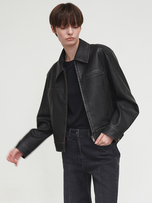 Faux Leather Jacket SL4XJ308-K8