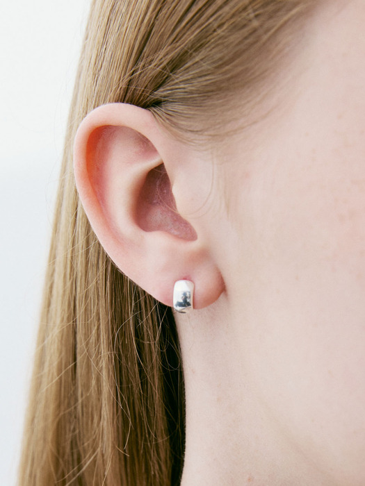 [silver925]square onetouch earring