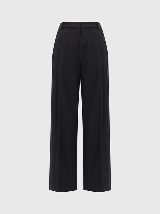 제니퍼 와이드 투 턱 팬츠_블랙 / JENNIFER WIDE TWO TUCK PANTS_BLACK