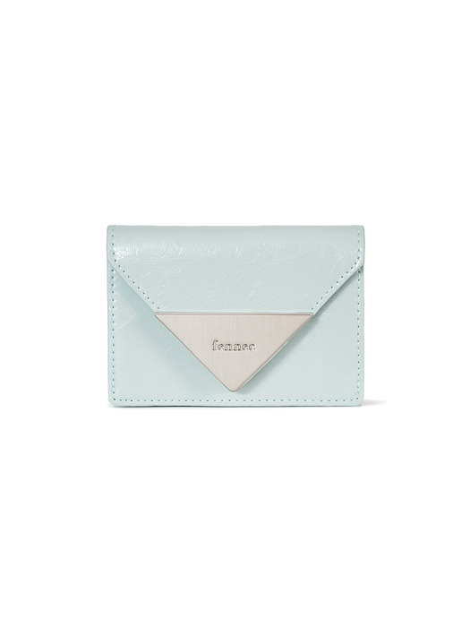 CRINKLE TRIANGLE TRIPLE WALLET D - PALE MINT