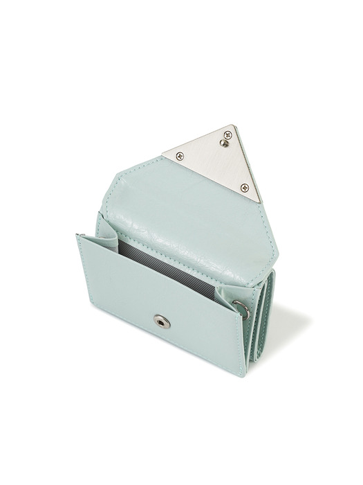 CRINKLE TRIANGLE TRIPLE WALLET D - PALE MINT