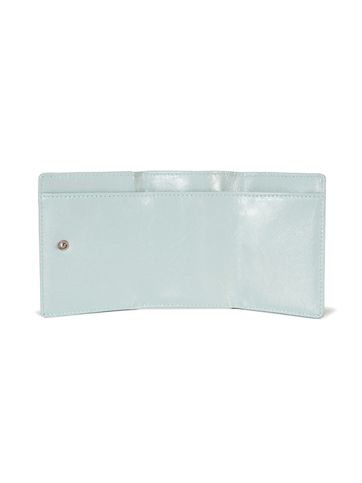 CRINKLE TRIANGLE TRIPLE WALLET D - PALE MINT