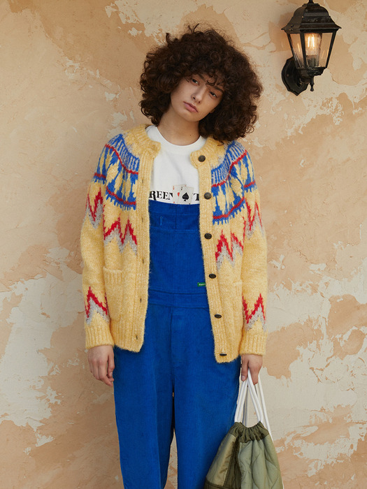 Color Way Nordic Cardigan (Yellow)