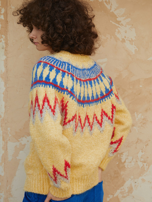 Color Way Nordic Cardigan (Yellow)