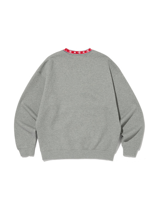 [ASIA] Super Fleece USA 자카드 립 스웨트셔츠 (NORMAL GREY) CKTS4F414G2