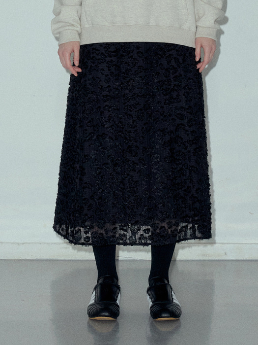 Wool Blend FW See-through Layered Skirts_CTS611(Black)