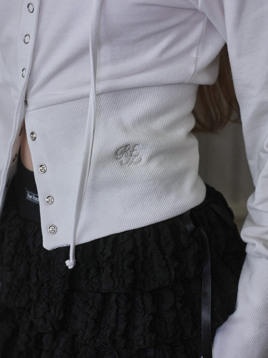 Eyelet Point Hood Zip-up [White]