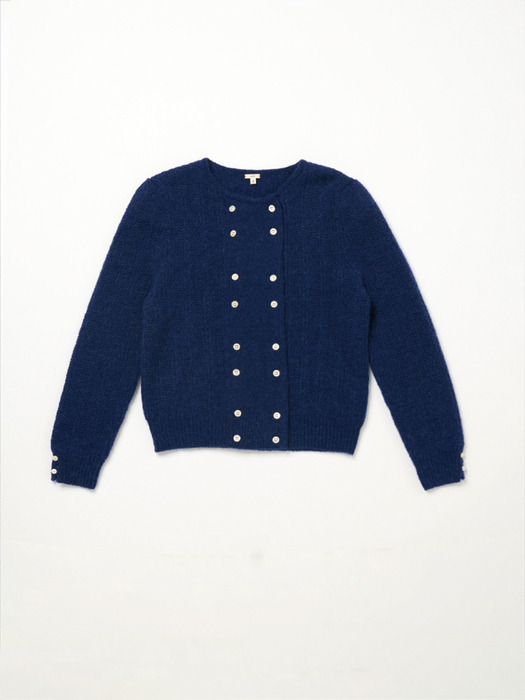 Via Rinker alpaca knit cardigan (Navy)