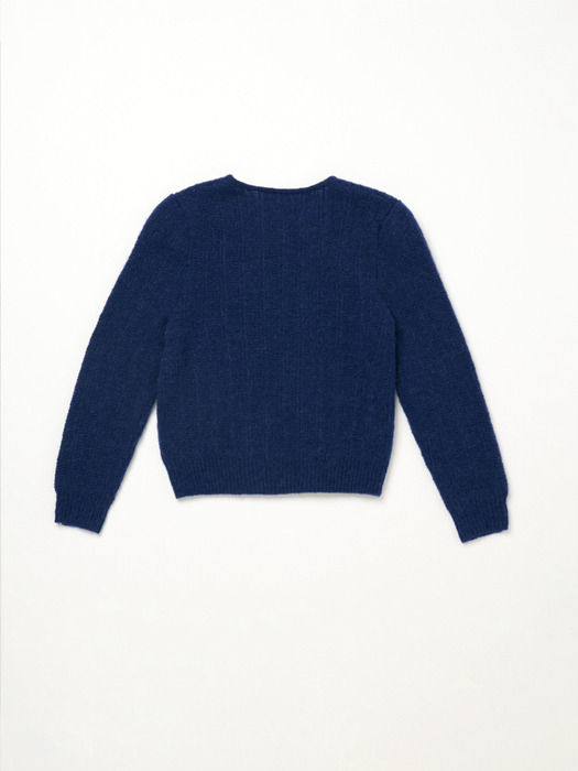 Via Rinker alpaca knit cardigan (Navy)