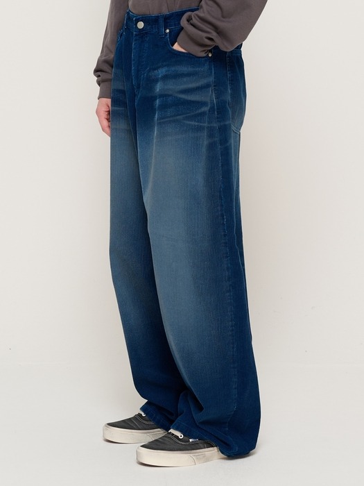 WASHED CORDUROY BALLOON PANTS (NAVY)