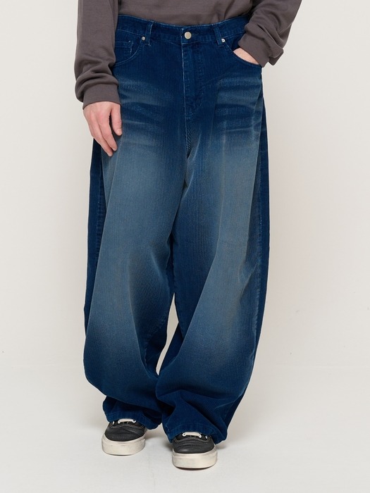 WASHED CORDUROY BALLOON PANTS (NAVY)