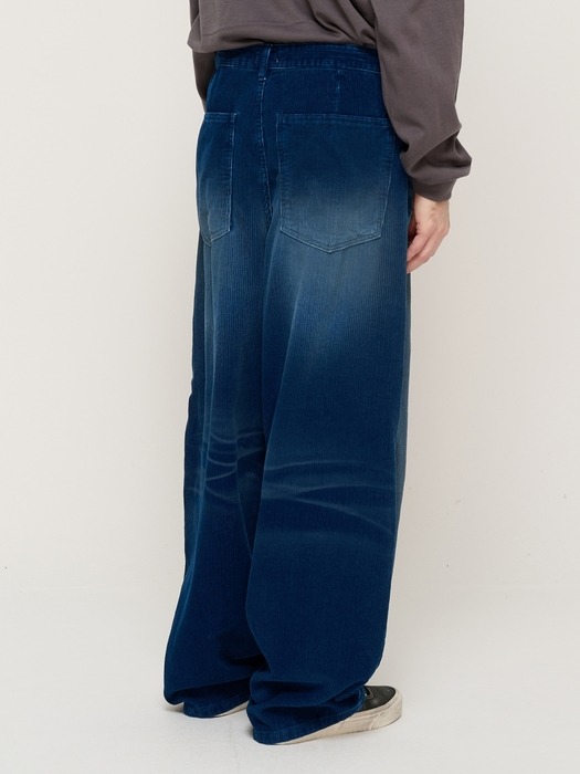 WASHED CORDUROY BALLOON PANTS (NAVY)