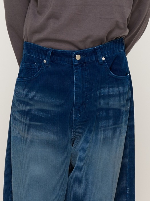 WASHED CORDUROY BALLOON PANTS (NAVY)