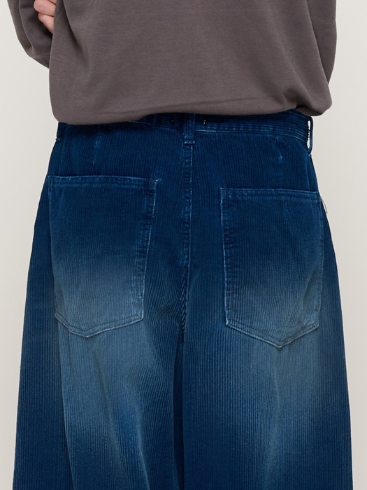 WASHED CORDUROY BALLOON PANTS (NAVY)