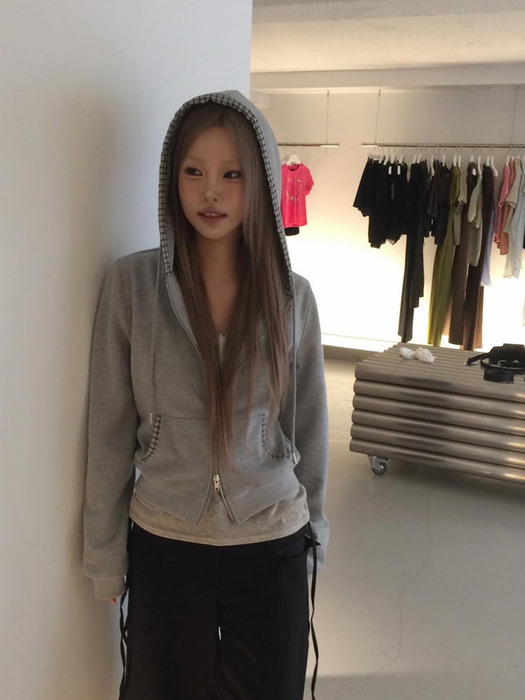 체크 오프닝 데일리 후드집업 (2 Colors)