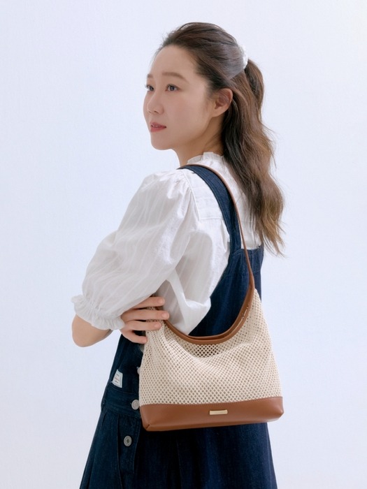 드파운드]bay net bag (shoulder) - brown (S)
