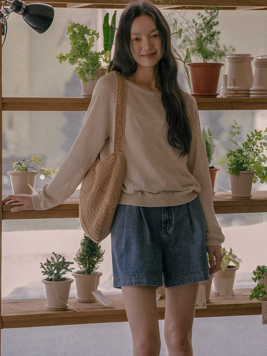 Hazel linen blended knit TISU01SW01_Beige