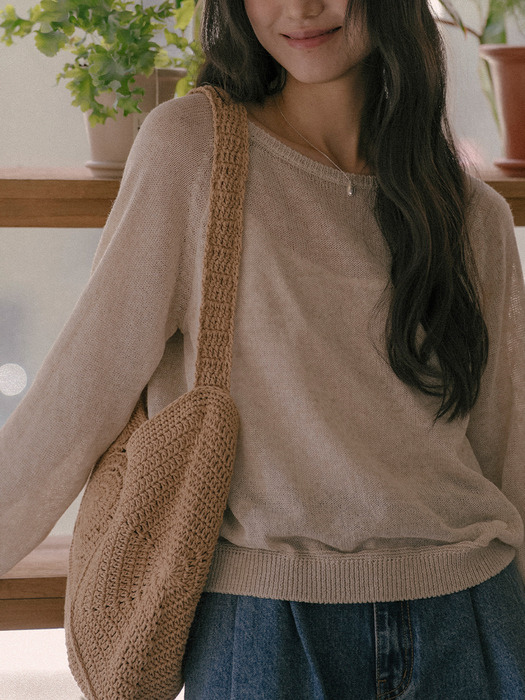 Hazel linen blended knit TISU01SW01_Beige