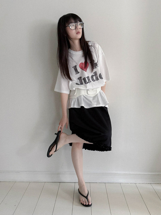 모어쥬드]Dear Jude love dog oversized tee white
