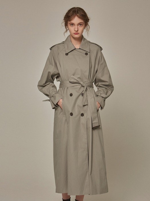 TRENDY OVER TRENCH COAT_GRAY