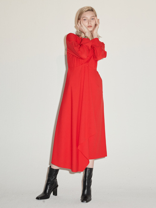 minimal long dress Red