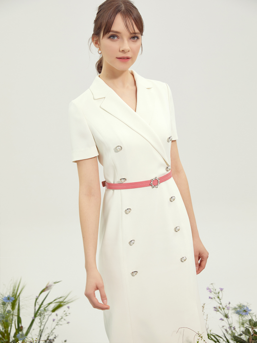 AMI / Two Button Midi Dress (ivory)