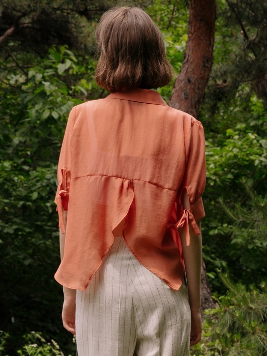 comos`204 back diagonal blouse (orange)