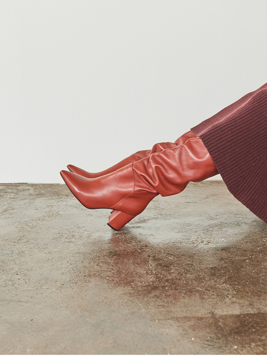 [EXCLUSIVE] LEATHER KNEEHIGH BOOTS_BRICK RED