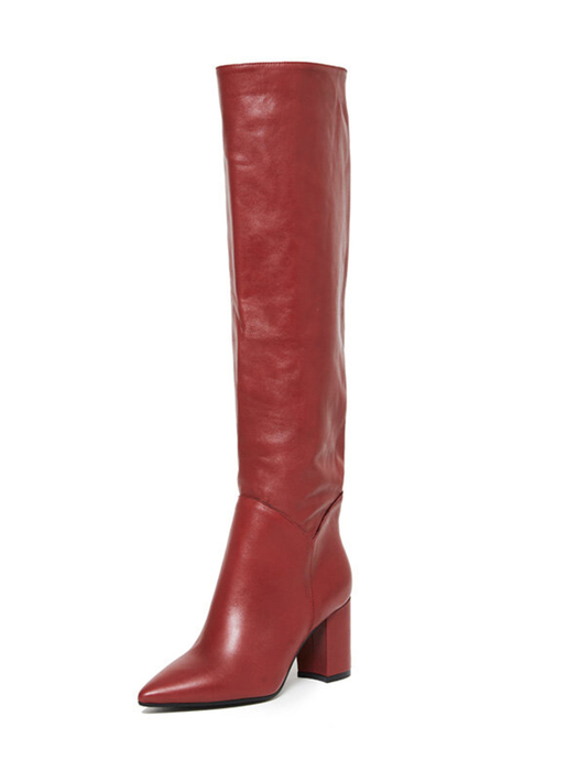 [EXCLUSIVE] LEATHER KNEEHIGH BOOTS_BRICK RED